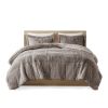 Grey Soft Sherpa Faux Fur 3-Piece Comforter Set with Pillow Shams