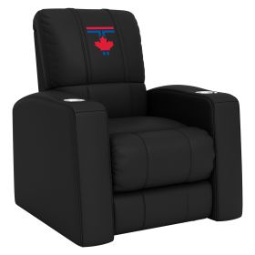 Relax Home Theater Recliner with Toronto Blue Jays City Connect Maple Leaf Logo (Material: Top Grain Leather *Custom Order 8 Week Lead time No Returns*)